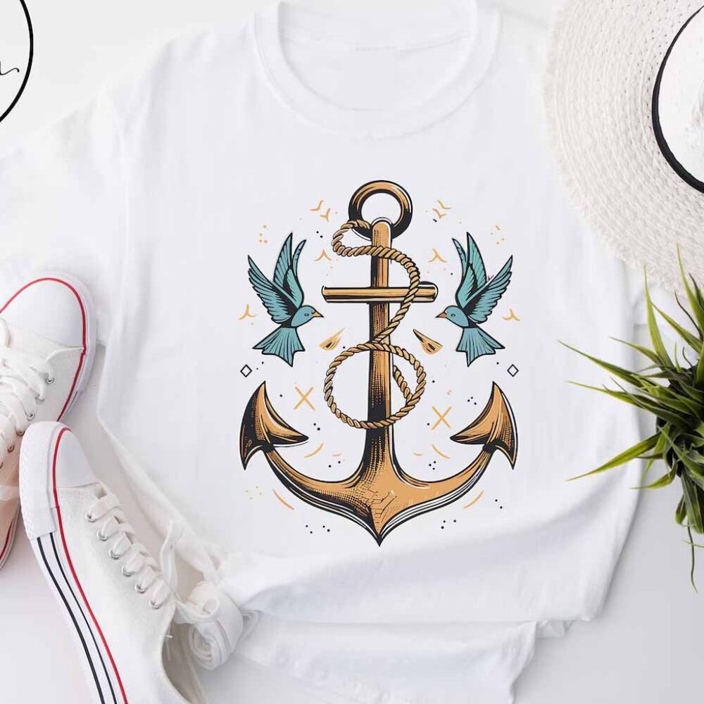 Anchor Birds Shirt, Gift for Sailor, Nautical Shirt, Captain Shirt